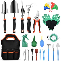 7-Piece Stainless Steel Garden Tool Set - Factory Direct Kit with Gloves, Pruners & Garden Tools