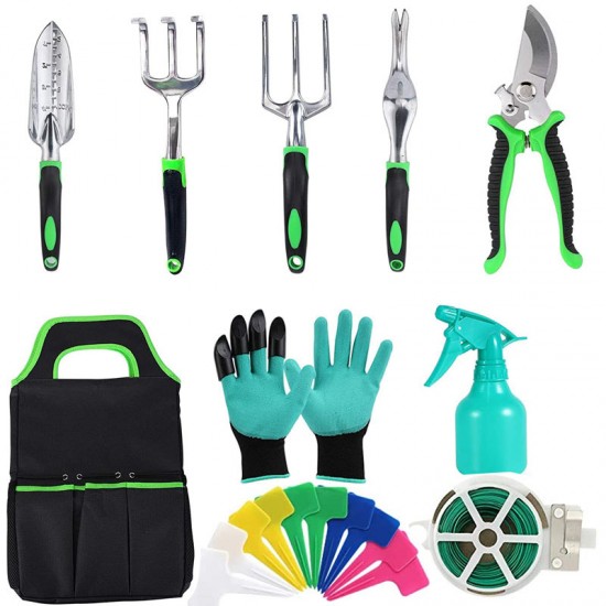 Hot Sale 9-Piece Magnesium Aluminum Garden Tool Set - Factory Direct Green Gardening Kit