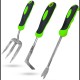 3Pcs Manganese Steel Gardening Tools Set - Shovel, Hoe & Rake for Seaside Foraging, Flower Planting & Digging