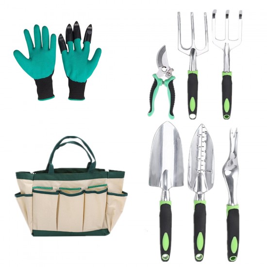 Aluminum Alloy Garden Tools Set with Canvas Bag - Includes Garden Shears for Horticulture (Factory Direct)