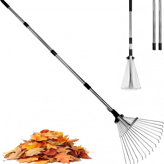Hot Sale 15-Tine Double-Extension Heavy Duty Rake - Factory Direct Garden Rake for Leaves & Debris