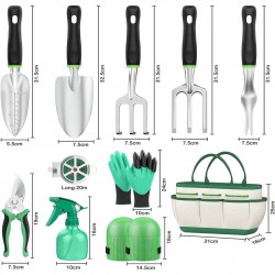Factory Direct Garden Tool Set 11 Pieces - Heavy-Duty Gardening Kit for Outdoor Yard Maintenance