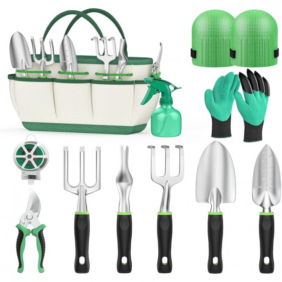 Factory Direct Garden Tool Set 11 Pieces - Heavy-Duty Gardening Kit for Outdoor Yard Maintenance