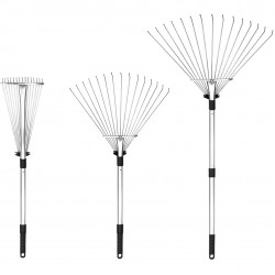 Hot Sale 15-Tine Double-Extension Heavy Duty Rake - Factory Direct Garden Rake for Leaves & Debris
