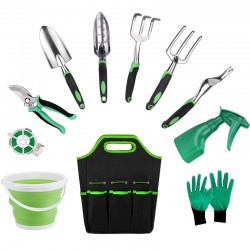Hot Sale 9-Piece Magnesium Aluminum Garden Tool Set - Factory Direct Green Gardening Kit