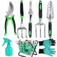 Hot Sale 9-Piece Magnesium Aluminum Garden Tool Set - Factory Direct Green Gardening Kit