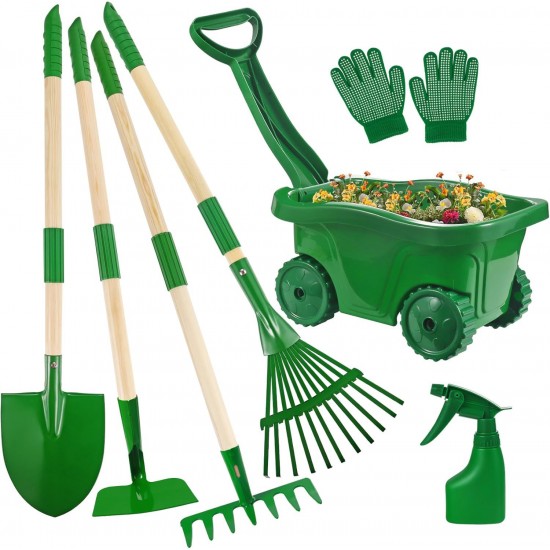 Kids Gardening Tools Set 6Pcs - Child-Safe Rake/Shovel for Toddlers & Preschoolers (Factory Direct)
