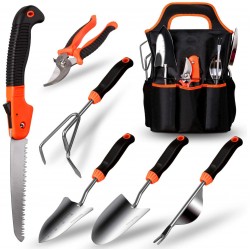 7-Piece Stainless Steel Garden Tool Set - Factory Direct Kit with Gloves, Pruners & Garden Tools