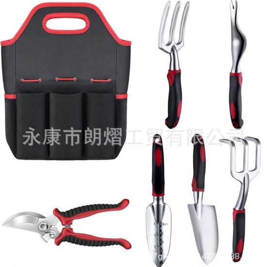 Garden Tool Set with Canvas Bag - Factory Direct Aluminum Tools Including Pruners & Shovels