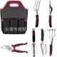 Garden Tool Set with Canvas Bag - Factory Direct Aluminum Tools Including Pruners & Shovels