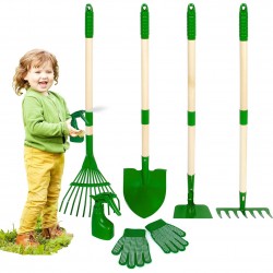 Kids Gardening Tools Set 6Pcs - Child-Safe Rake/Shovel for Toddlers & Preschoolers (Factory Direct)