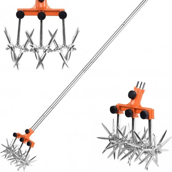 In-Stock Adjustable Manual Rotary Garden Cultivator - Efficient Soil Loosening & Tilling Tool