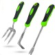 3Pcs Manganese Steel Gardening Tools Set - Shovel, Hoe & Rake for Seaside Foraging, Flower Planting & Digging