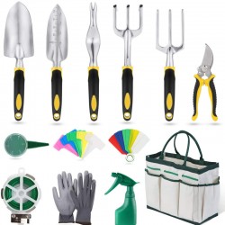 10-Piece Aluminum Garden Tool Set - Factory Direct Silicone Dual-Color Handle Shovels & Gardening Tools