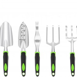 5-Piece Aluminum Garden Tool Set - Factory Direct Lightweight Gardening Kit for Home & Outdoor Use
