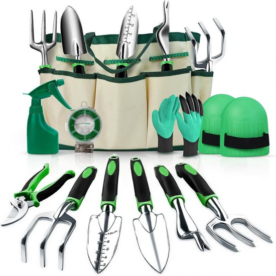 Factory Direct Garden Tool Set 11 Pieces - Heavy-Duty Gardening Kit for Outdoor Yard Maintenance