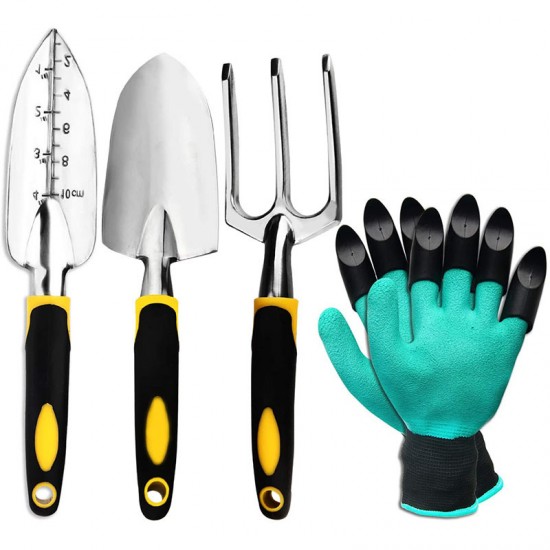 10-Piece Aluminum Garden Tool Set - Factory Direct Silicone Dual-Color Handle Shovels & Gardening Tools